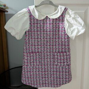 Janie and Jack Fall Dress Pink Tweed Sz 12-18mos